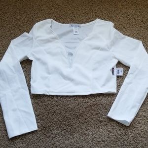 Cropped long sleeve top